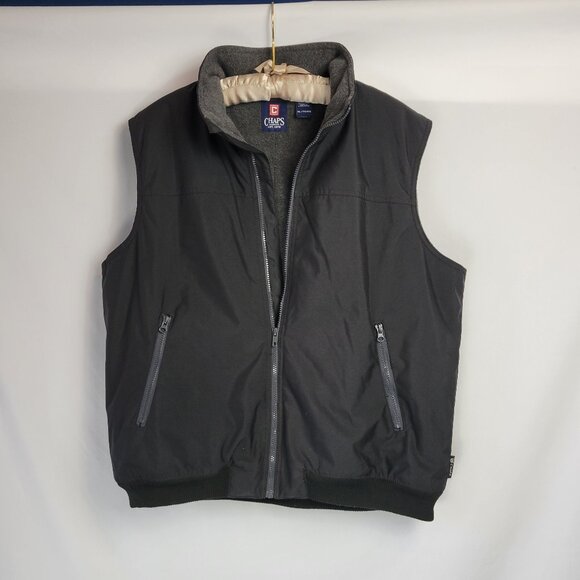 Chaps Black Fleece-Lined Puffer Vest Size XL - Picture 4 of 12